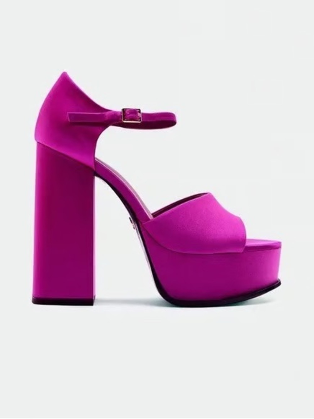 Zara • Fuschia satin platform heels